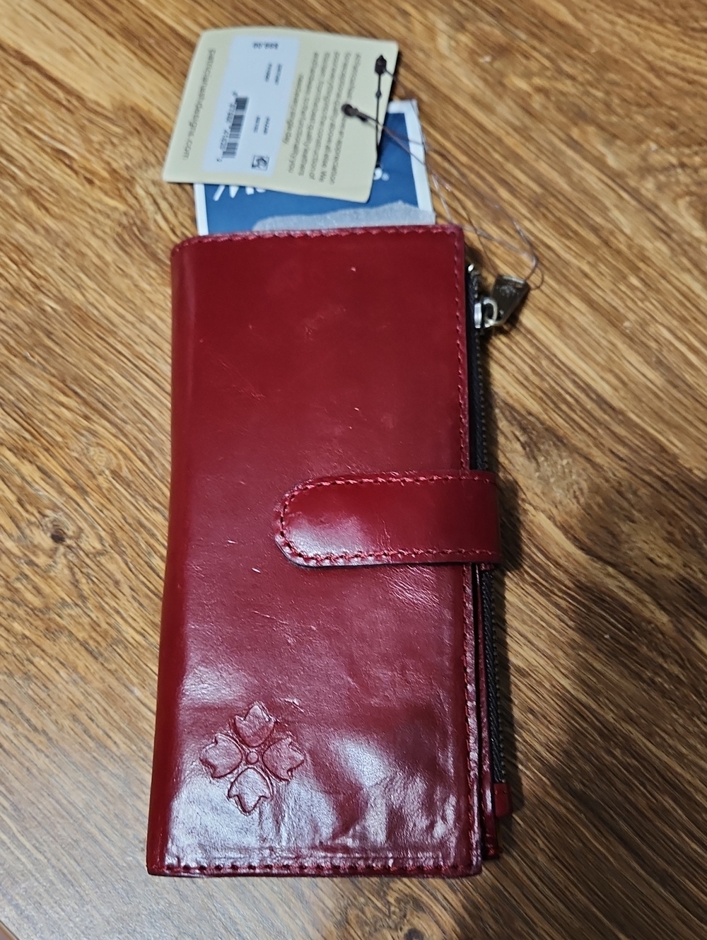Patricia Nash Red Leather  Wallet Case with Snap Closure